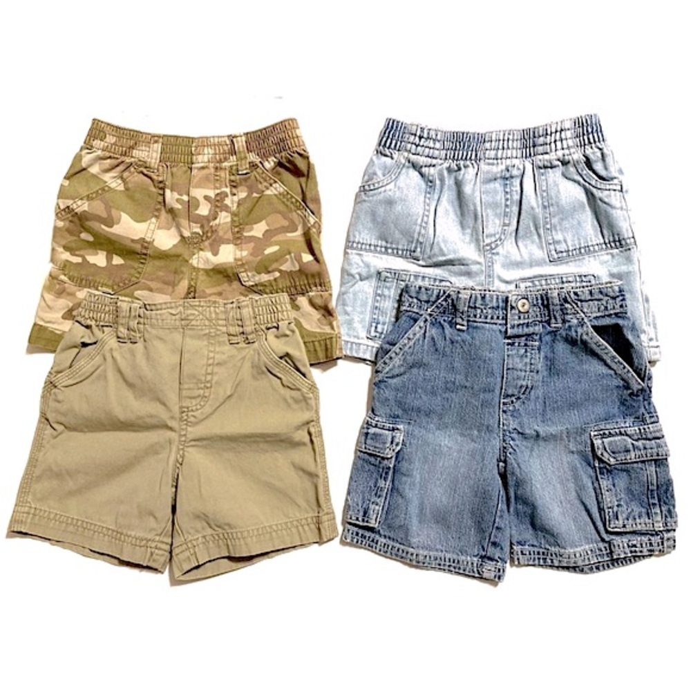 Shorts Bundle Circo Faded Glory Shorts 4 Pairs Denim Cargo Camo Khaki Shorts 18M